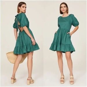 Peter Som X RTR Green‎ Puff Sleeve Dress Size 10